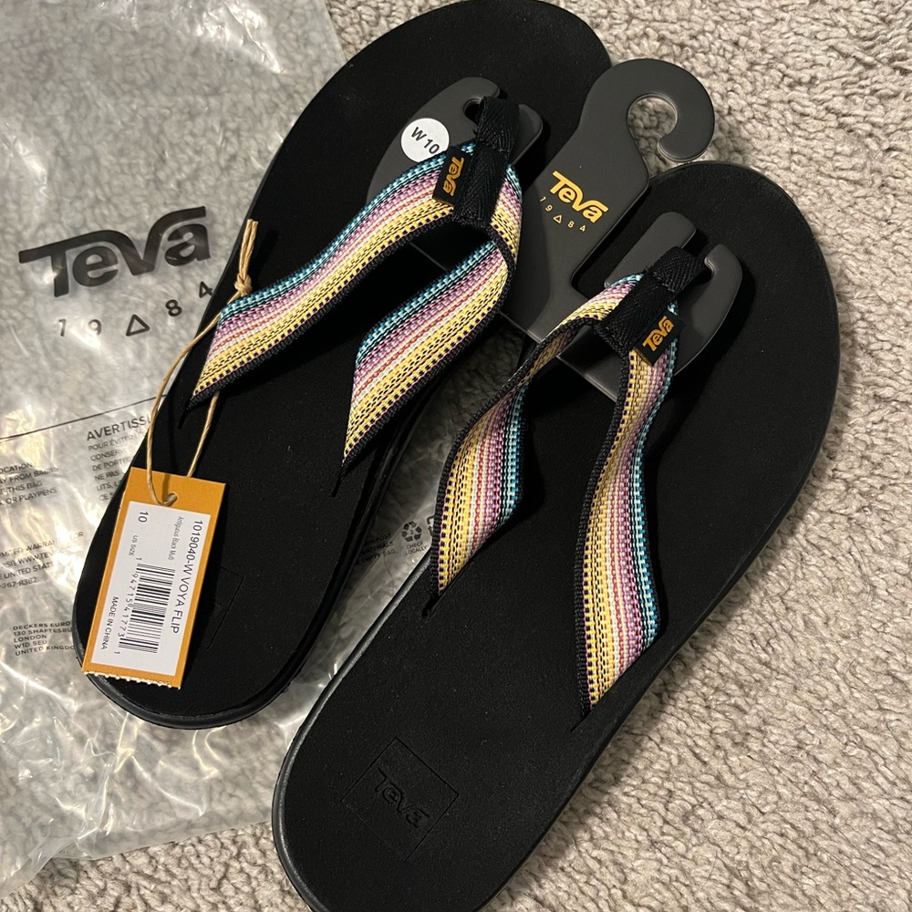 Teva fabric flip flops